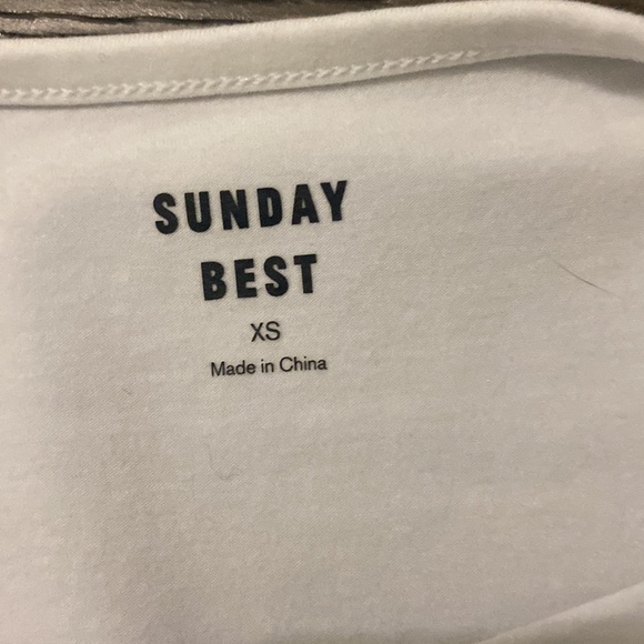 Aritzia top, Sunday best size extra small, white tie up top - Picture 3 of 3